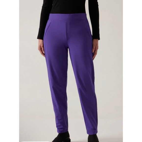 Athleta Pants - Athleta Womens Brooklyn Lined Pant Purple Ribbed Waist size 4/P